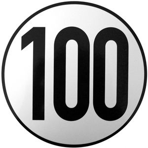 100 km/h sticker round - ALGEMA SHOP