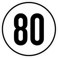 80 km/h sticker round - ALGEMA SHOP