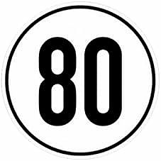 80 km/h sticker round - ALGEMA SHOP