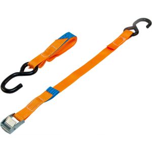 Lashing strap 25mm x 1.5m, with clamp lock, 2-piece with S-hook - ALGEMA SHOP