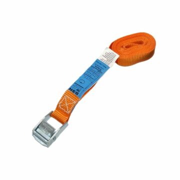 Lashing strap 25mm x 2m, 1 piece with clamp lock without hooks